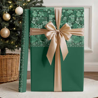 Hawaiian Tribal Elements Hibiscus Wrapping Paper Green Pattern LT9 - Polynesian Pride