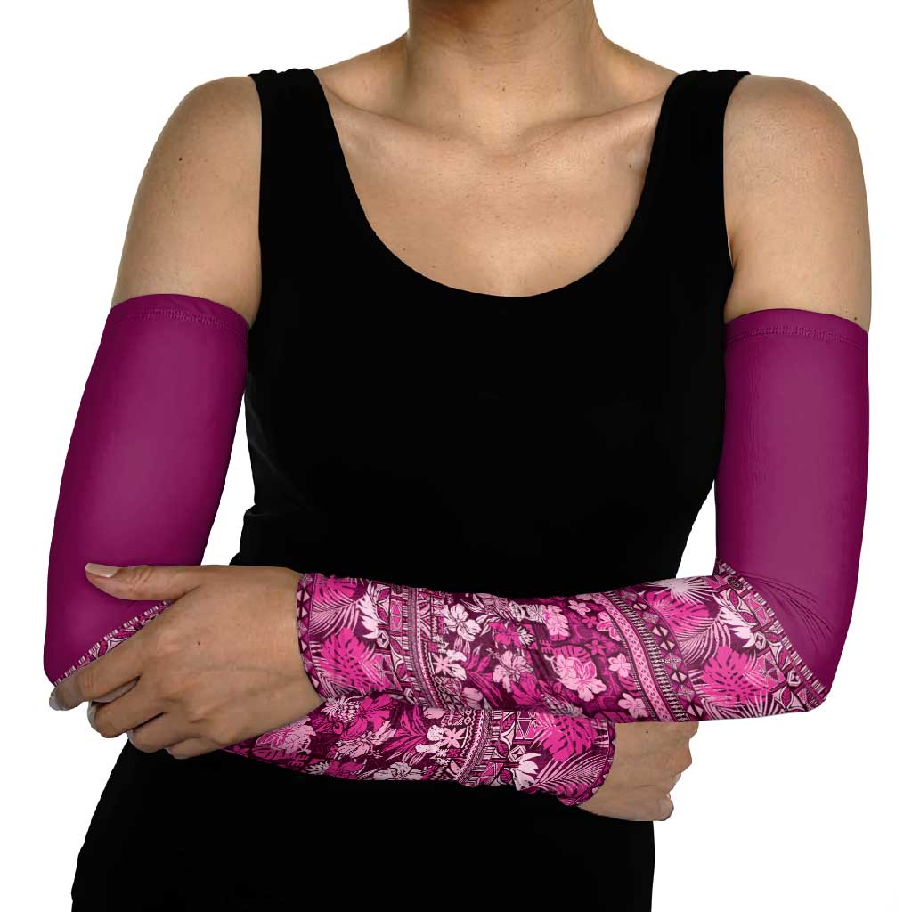 Hawaiian Tribal Elements Hibiscus Arm Sleeves Pink Pattern LT9 - Polynesian Pride