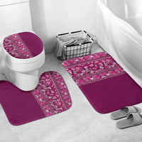 Hawaiian Tribal Elements Hibiscus Bathroom Set Pink Pattern LT9 Mat Set Only (3 pcs) One Size Pink - Polynesian Pride