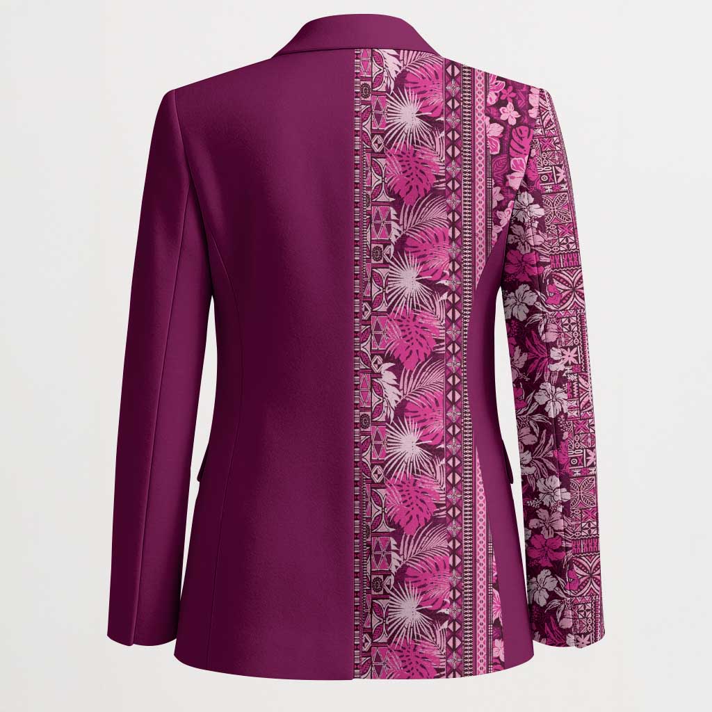 Hawaiian Tribal Elements Hibiscus Blazer Pink Pattern LT9 - Polynesian Pride