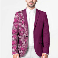 Hawaiian Tribal Elements Hibiscus Blazer Pink Pattern LT9 - Polynesian Pride