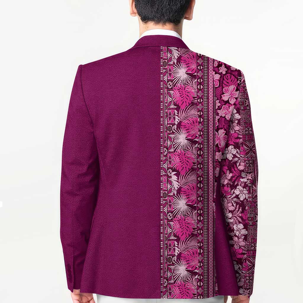 Hawaiian Tribal Elements Hibiscus Blazer Pink Pattern LT9 - Polynesian Pride