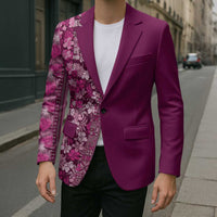 Hawaiian Tribal Elements Hibiscus Blazer Pink Pattern LT9 - Polynesian Pride