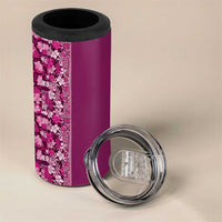 Hawaiian Tribal Elements Hibiscus 4 in 1 Can Cooler Tumbler Pink Pattern LT9 - Polynesian Pride