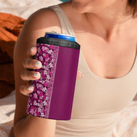 Hawaiian Tribal Elements Hibiscus 4 in 1 Can Cooler Tumbler Pink Pattern LT9 - Polynesian Pride