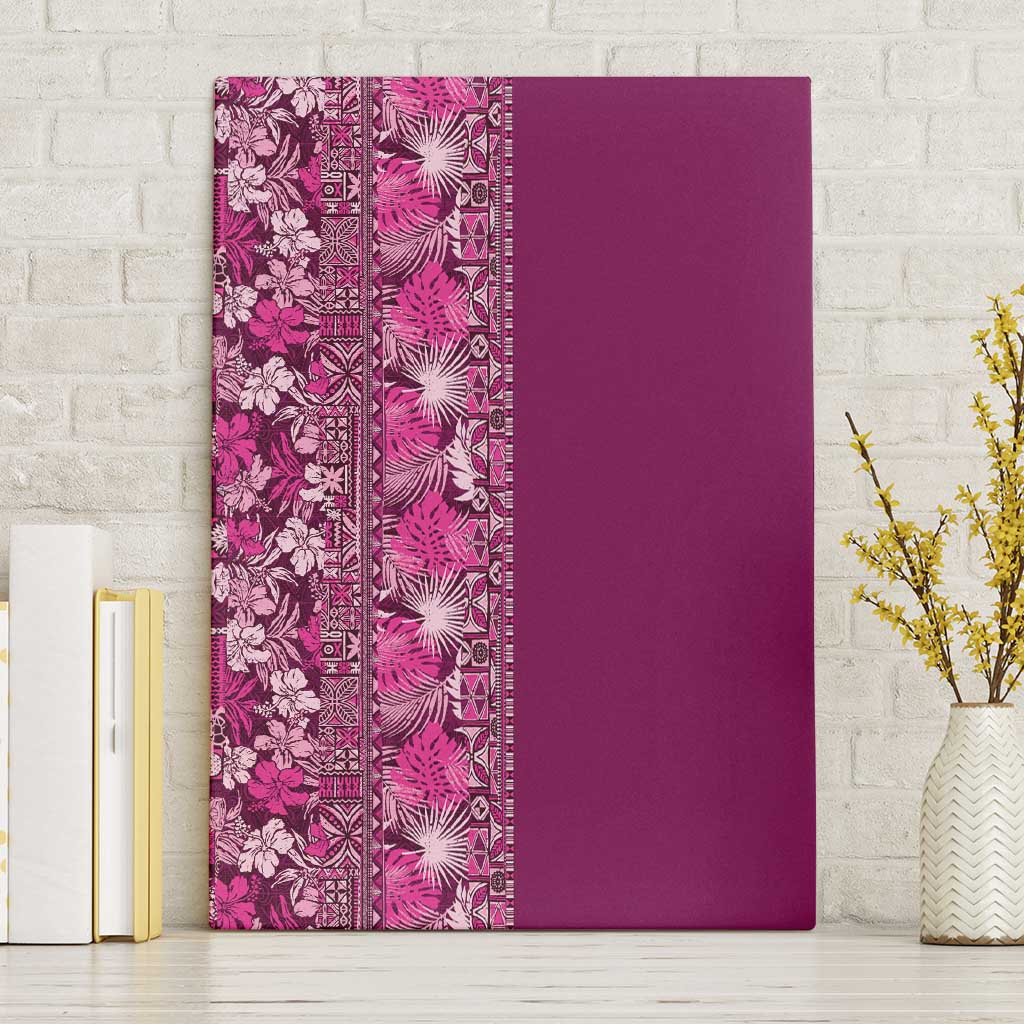 Hawaiian Tribal Elements Hibiscus Canvas Wall Art Pink Pattern LT9 Without Frame Pink - Polynesian Pride
