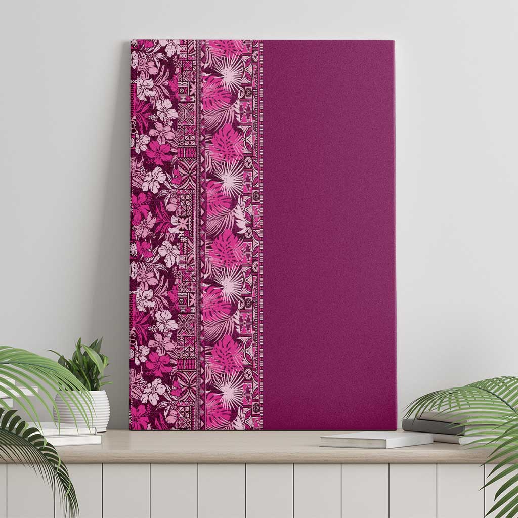 Hawaiian Tribal Elements Hibiscus Canvas Wall Art Pink Pattern LT9 - Polynesian Pride