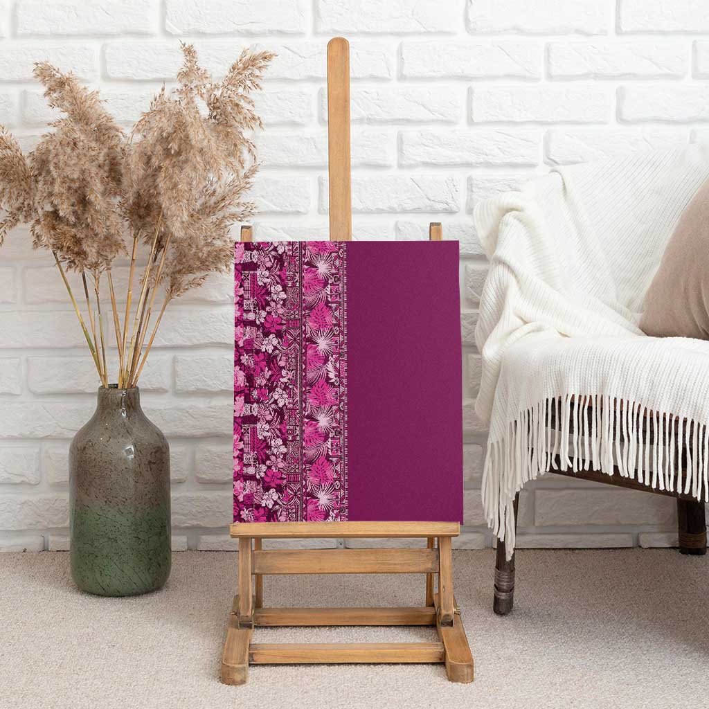 Hawaiian Tribal Elements Hibiscus Canvas Wall Art Pink Pattern LT9 - Polynesian Pride