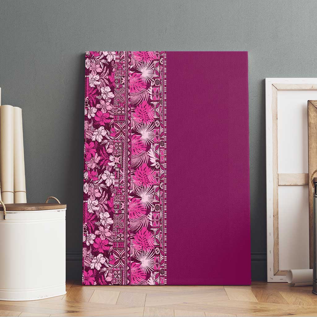 Hawaiian Tribal Elements Hibiscus Canvas Wall Art Pink Pattern LT9 - Polynesian Pride