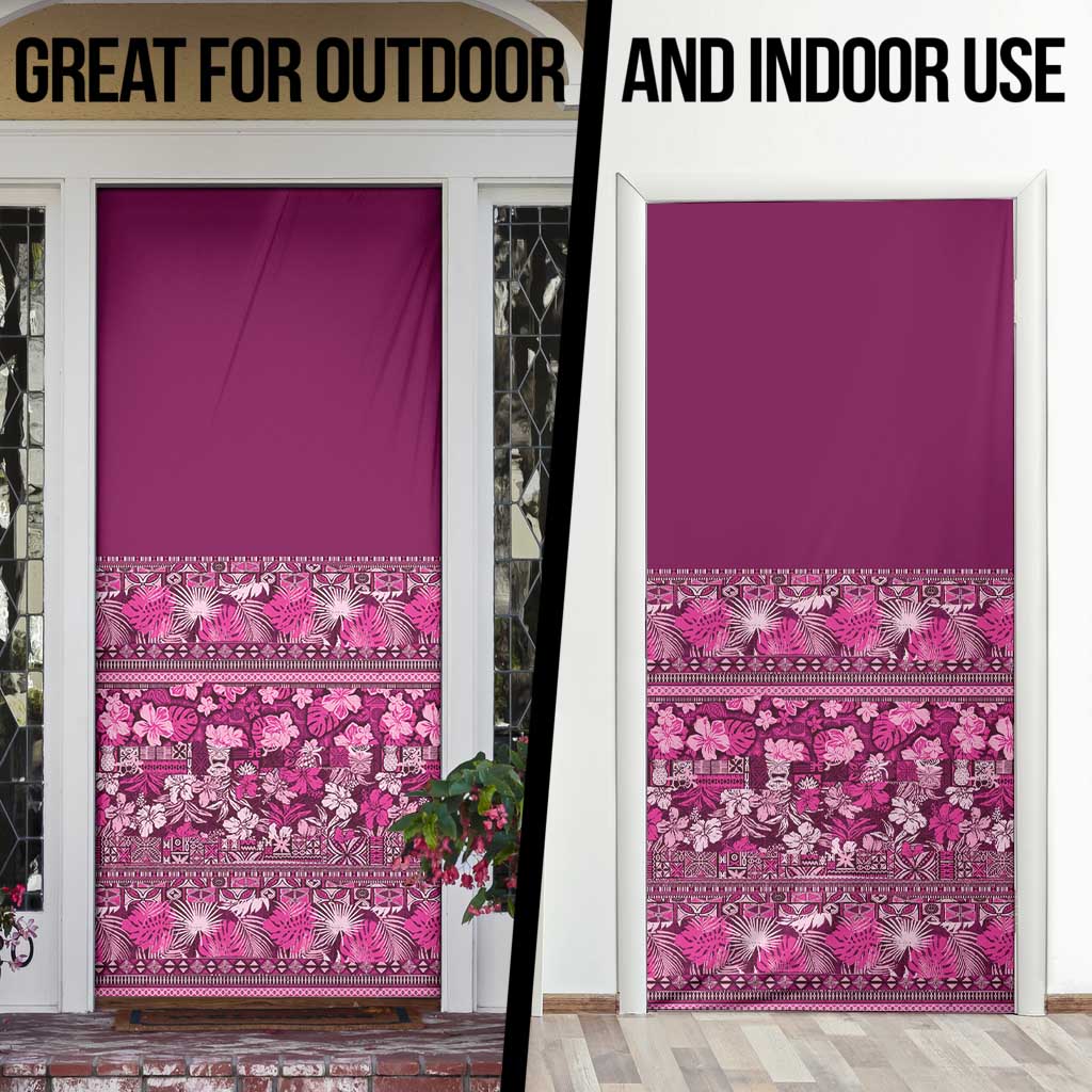 Hawaiian Tribal Elements Hibiscus Door Cover Pink Pattern LT9 - Polynesian Pride