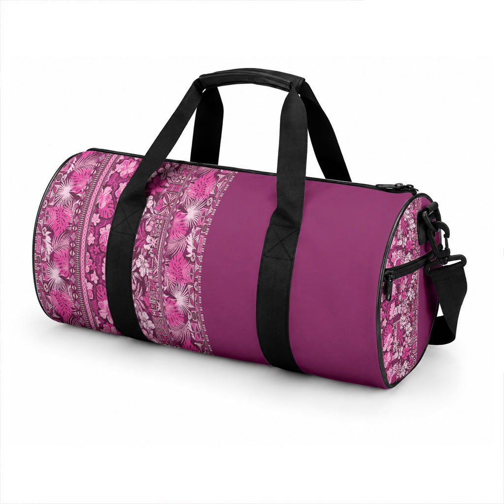 Hawaiian Tribal Elements Hibiscus Duffle Bag Pink Pattern LT9 - Polynesian Pride