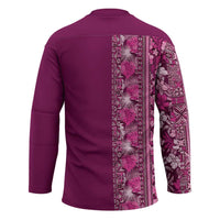 Hawaiian Tribal Elements Hibiscus Hockey Jersey Pink Pattern LT9 - Polynesian Pride