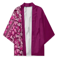 Hawaiian Tribal Elements Hibiscus Kimono Pink Pattern LT9 Unisex Pink - Polynesian Pride