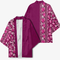 Hawaiian Tribal Elements Hibiscus Kimono Pink Pattern LT9 - Polynesian Pride
