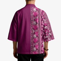 Hawaiian Tribal Elements Hibiscus Kimono Pink Pattern LT9 - Polynesian Pride