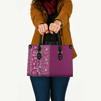 Hawaiian Tribal Elements Hibiscus Leather Bag Pink Pattern LT9 - Polynesian Pride