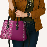 Hawaiian Tribal Elements Hibiscus Leather Bag Pink Pattern LT9 - Polynesian Pride