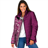 Hawaiian Tribal Elements Hibiscus Padded Jacket Pink Pattern LT9 Women Pink - Polynesian Pride