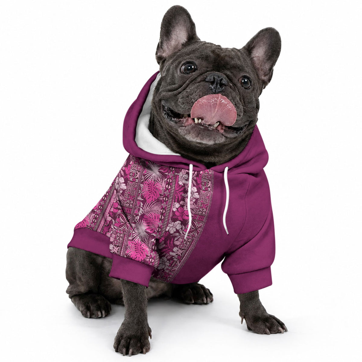 Hawaiian Tribal Elements Hibiscus Pet Hoodie Pink Pattern LT9 - Polynesian Pride