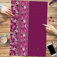 Hawaiian Tribal Elements Hibiscus Puzzle Pink Pattern LT9 Pink - Polynesian Pride