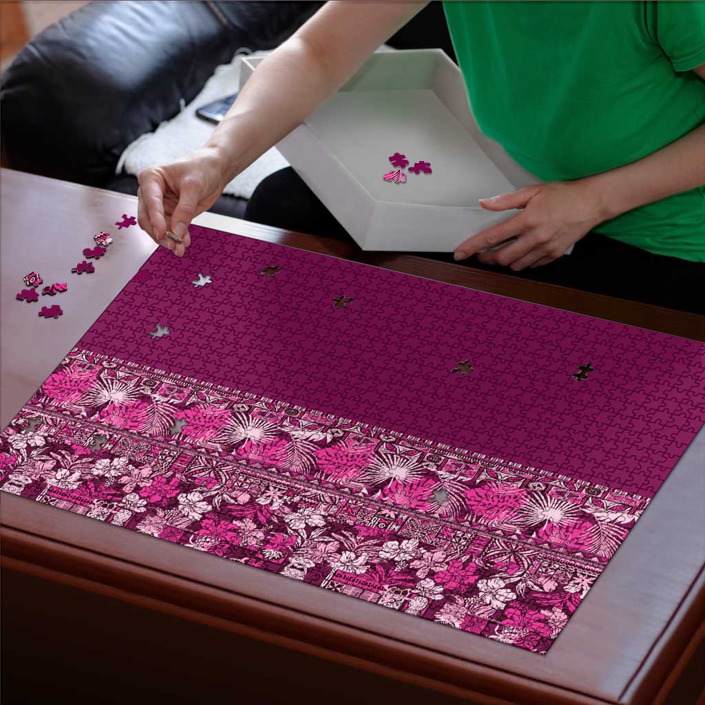 Hawaiian Tribal Elements Hibiscus Puzzle Pink Pattern LT9 - Polynesian Pride