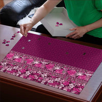 Hawaiian Tribal Elements Hibiscus Puzzle Pink Pattern LT9 - Polynesian Pride