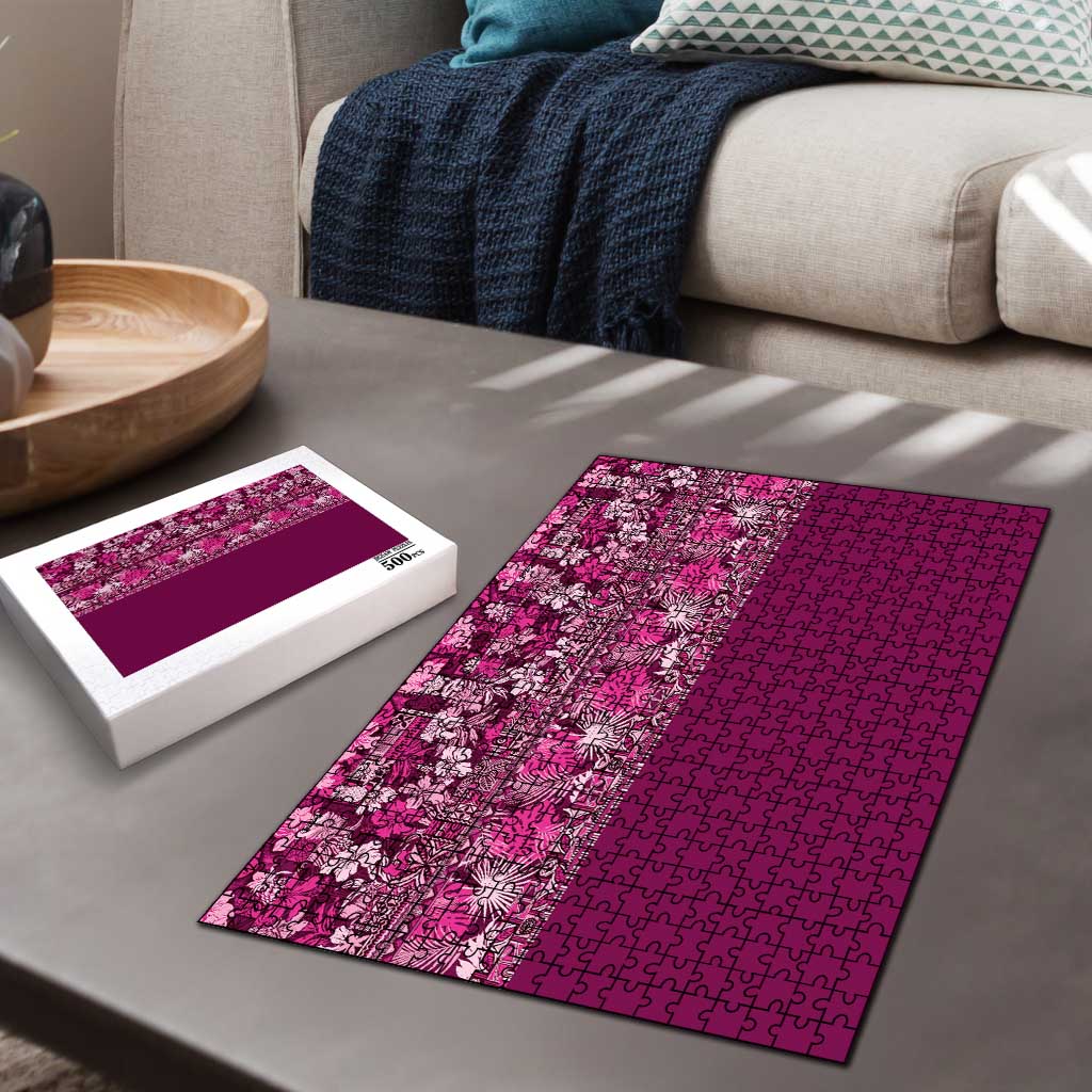 Hawaiian Tribal Elements Hibiscus Puzzle Pink Pattern LT9 - Polynesian Pride
