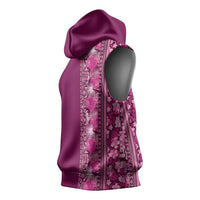 Hawaiian Tribal Elements Hibiscus Sleeveless Hoodie Pink Pattern LT9 - Polynesian Pride