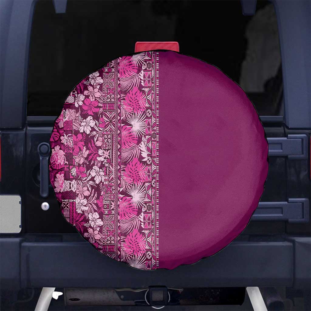Hawaiian Tribal Elements Hibiscus Spare Tire Cover Pink Pattern LT9 No hole Pink - Polynesian Pride