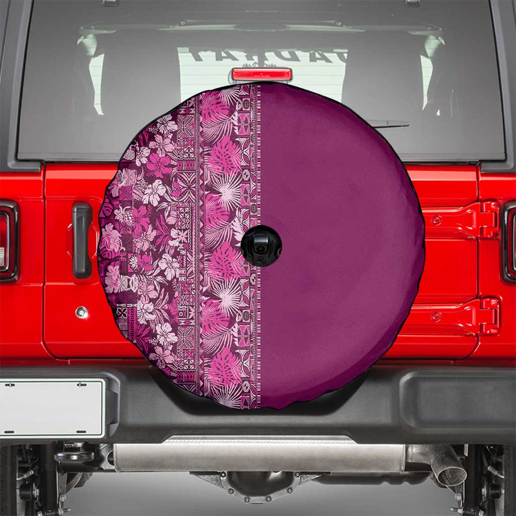 Hawaiian Tribal Elements Hibiscus Spare Tire Cover Pink Pattern LT9 - Polynesian Pride
