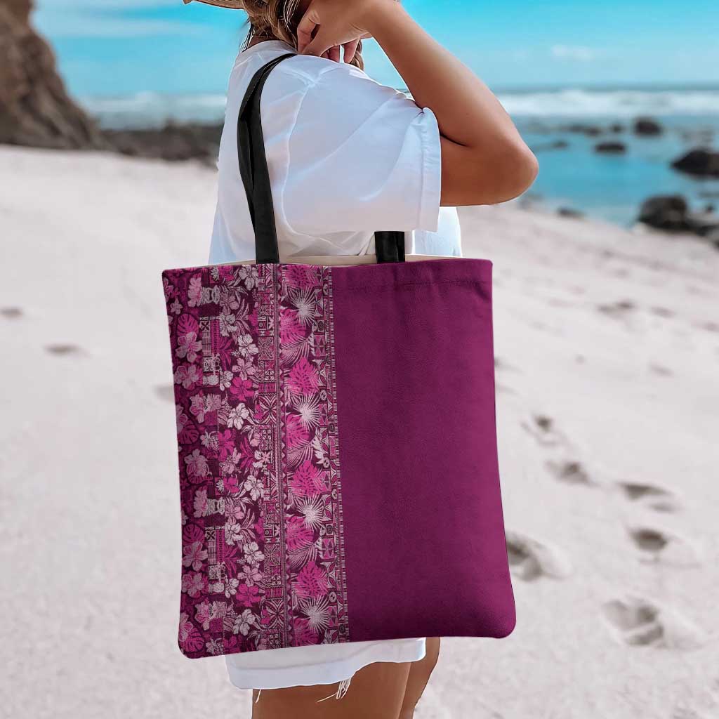 Hawaiian Tribal Elements Hibiscus Tote Bag Pink Pattern LT9 - Polynesian Pride