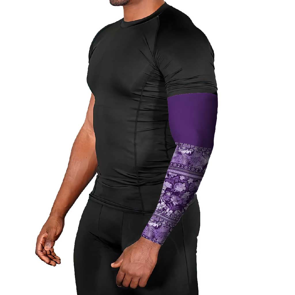 Hawaiian Tribal Elements Hibiscus Arm Sleeves Purple Pattern LT9 - Polynesian Pride