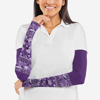 Hawaiian Tribal Elements Hibiscus Arm Sleeves Purple Pattern LT9 - Polynesian Pride