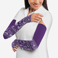 Hawaiian Tribal Elements Hibiscus Arm Sleeves Purple Pattern LT9 - Polynesian Pride