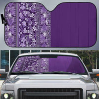 Hawaiian Tribal Elements Hibiscus Auto Sun Shade Purple Pattern LT9 Purple - Polynesian Pride