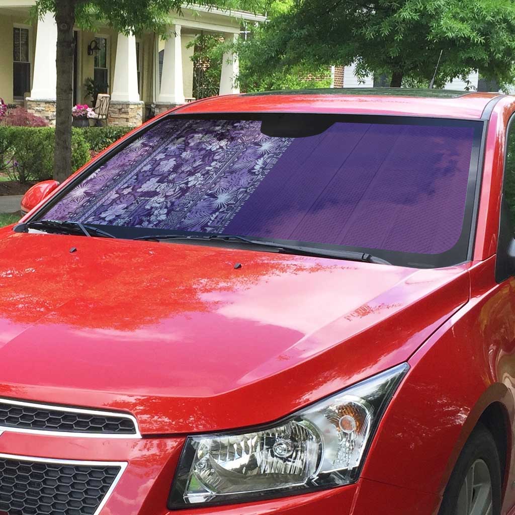 Hawaiian Tribal Elements Hibiscus Auto Sun Shade Purple Pattern LT9 - Polynesian Pride