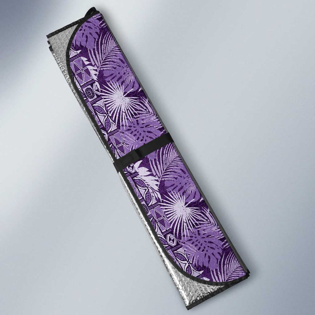 Hawaiian Tribal Elements Hibiscus Auto Sun Shade Purple Pattern LT9 - Polynesian Pride