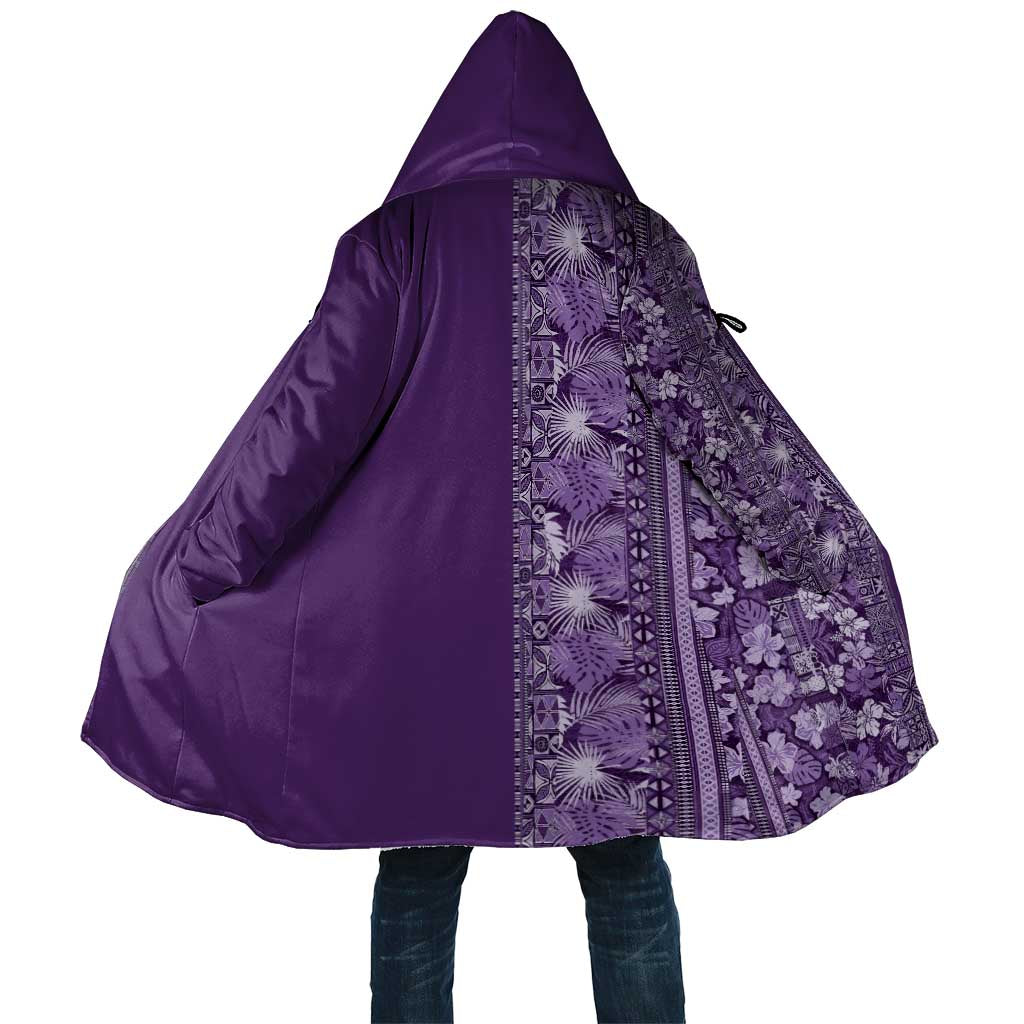 Hawaiian Tribal Elements Hibiscus Cloak Purple Pattern LT9 Unisex Purple - Polynesian Pride