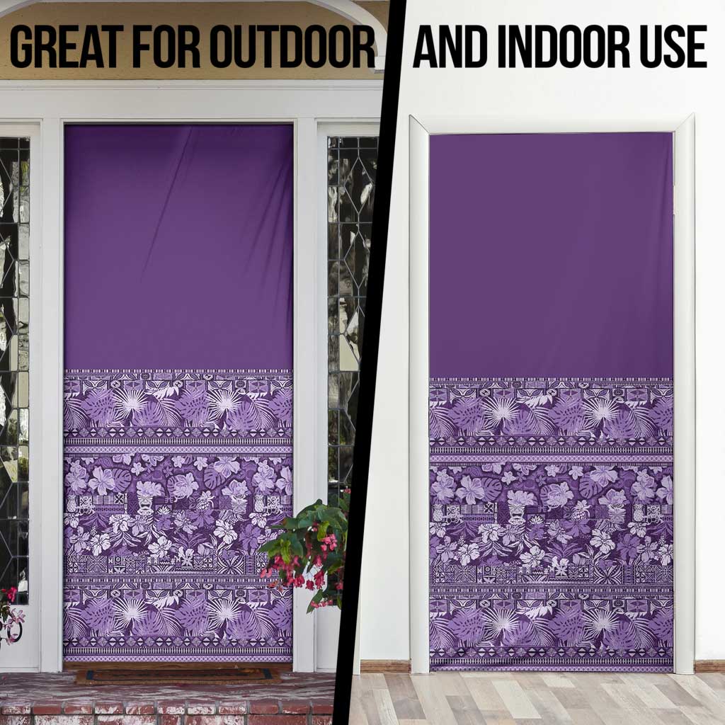 Hawaiian Tribal Elements Hibiscus Door Cover Purple Pattern LT9 - Polynesian Pride