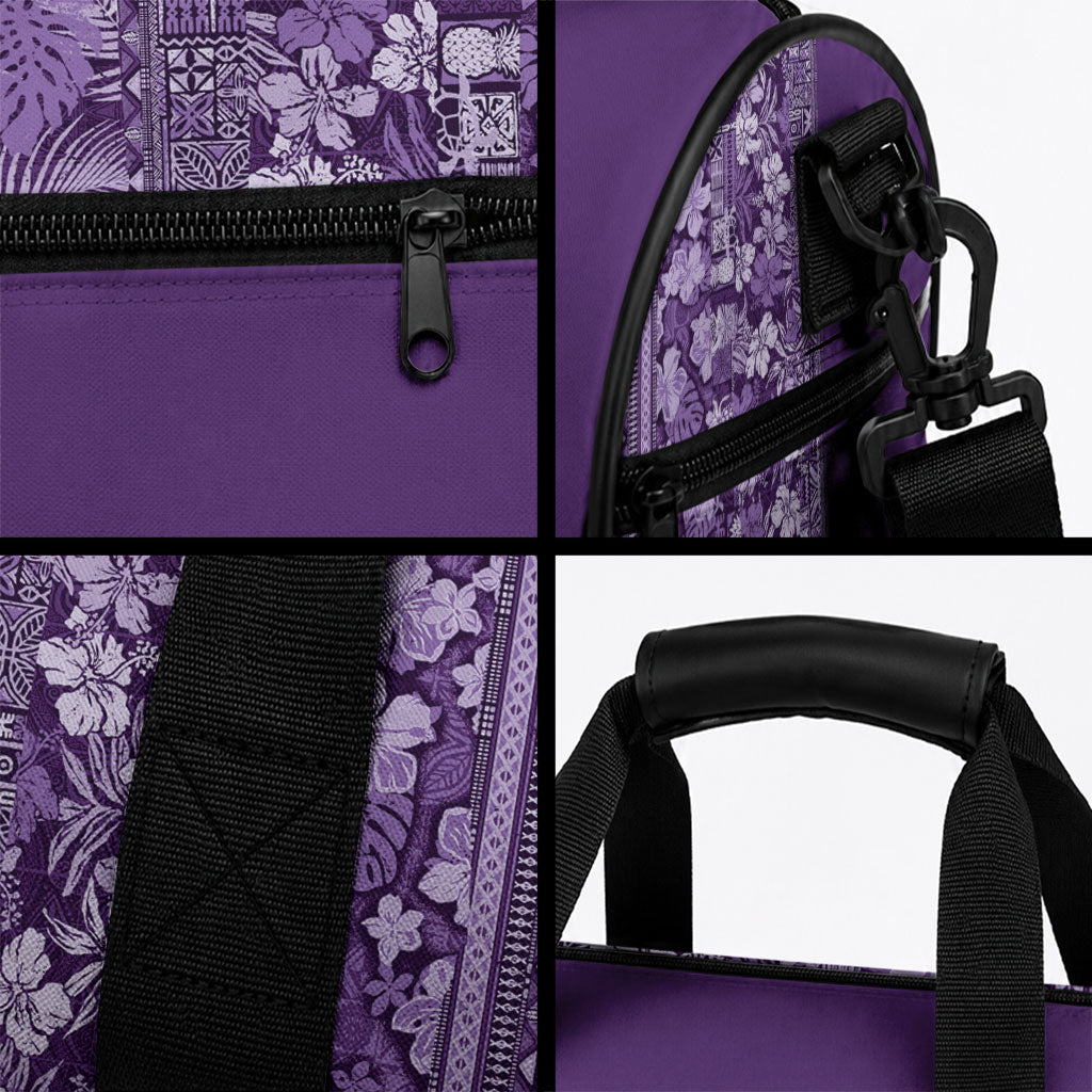Hawaiian Tribal Elements Hibiscus Duffle Bag Purple Pattern LT9 - Polynesian Pride