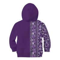 Hawaiian Tribal Elements Hibiscus Kid Hoodie Purple Pattern LT9 - Polynesian Pride