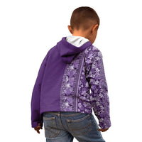 Hawaiian Tribal Elements Hibiscus Kid Hoodie Purple Pattern LT9 - Polynesian Pride