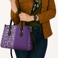 Hawaiian Tribal Elements Hibiscus Leather Bag Purple Pattern LT9 - Polynesian Pride