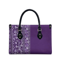 Hawaiian Tribal Elements Hibiscus Leather Bag Purple Pattern LT9 - Polynesian Pride