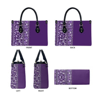 Hawaiian Tribal Elements Hibiscus Leather Bag Purple Pattern LT9 - Polynesian Pride