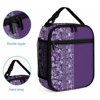 Hawaiian Tribal Elements Hibiscus Lunch Bag Purple Pattern LT9 - Polynesian Pride