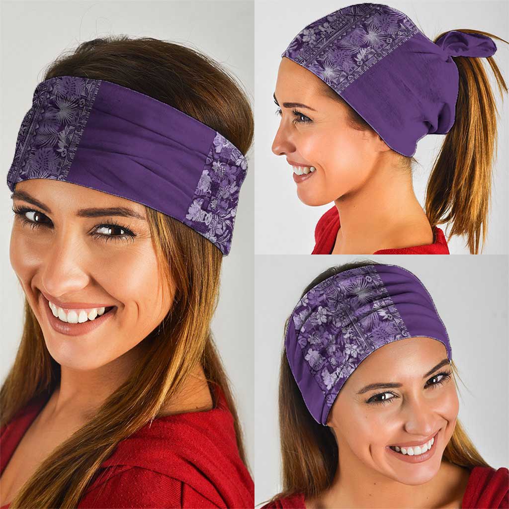 Hawaiian Tribal Elements Hibiscus Neck Gaiter Purple Pattern LT9 - Polynesian Pride