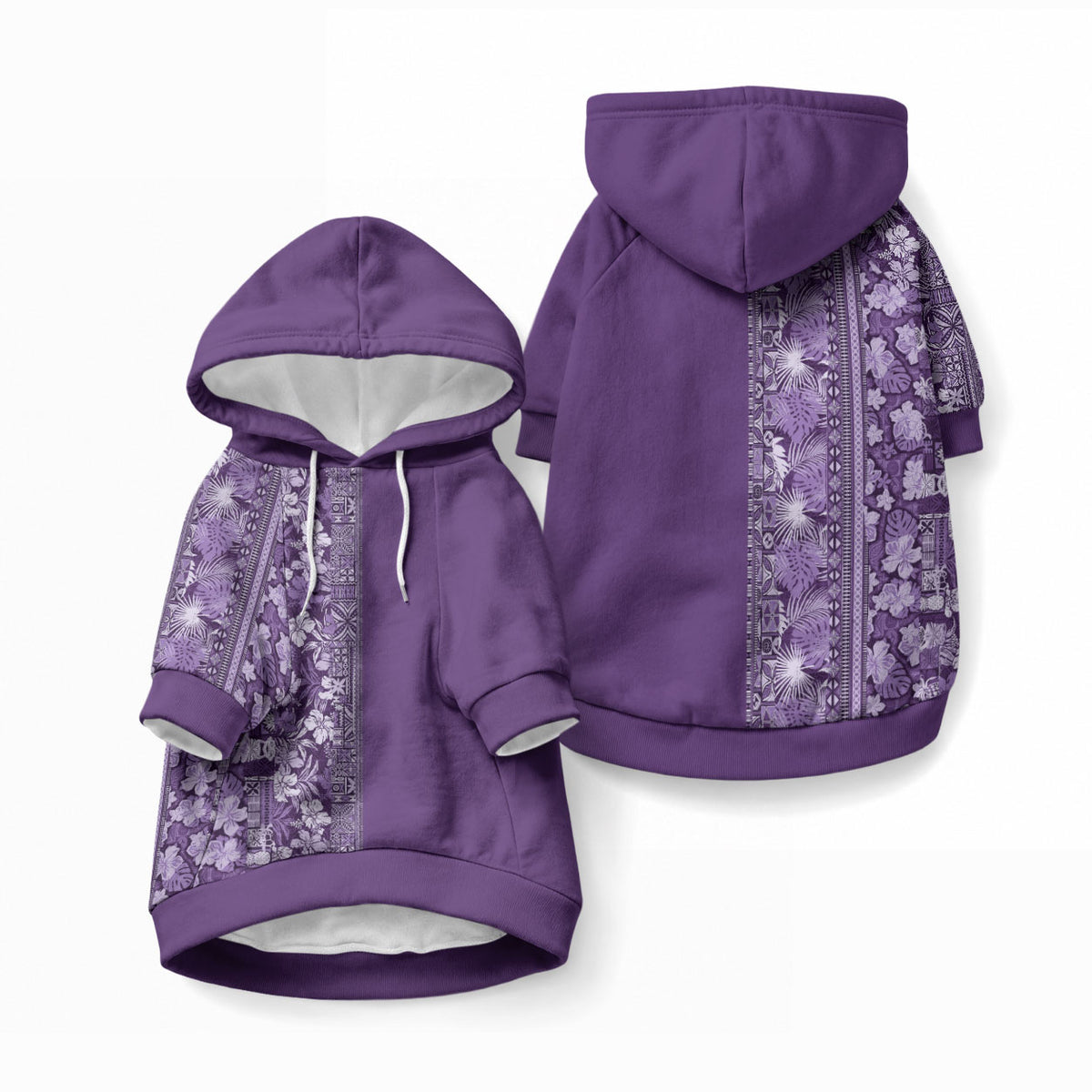 Hawaiian Tribal Elements Hibiscus Pet Hoodie Purple Pattern LT9 Pullover Purple - Polynesian Pride