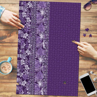 Hawaiian Tribal Elements Hibiscus Puzzle Purple Pattern LT9 Purple - Polynesian Pride