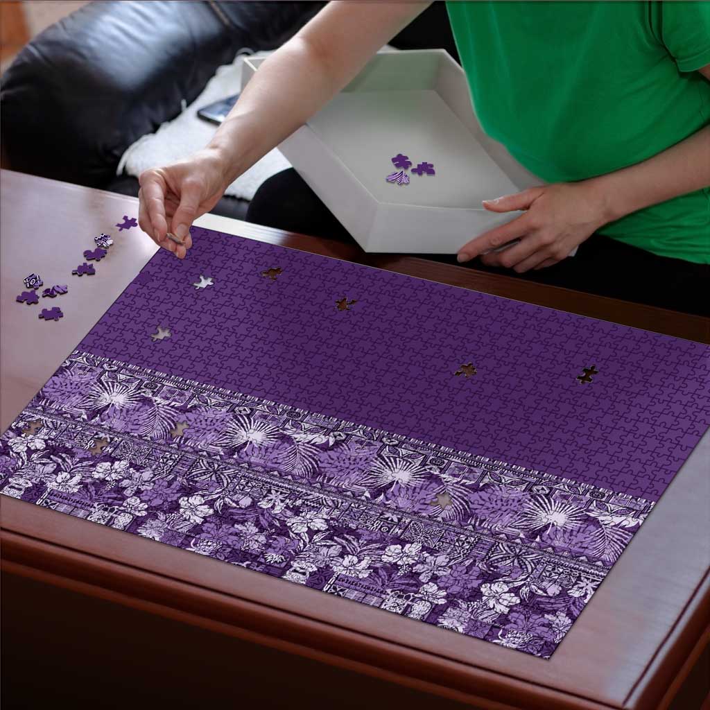Hawaiian Tribal Elements Hibiscus Puzzle Purple Pattern LT9 - Polynesian Pride